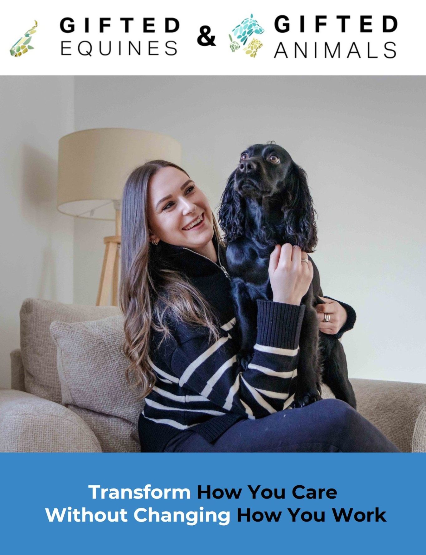 Animal Shelter Software A woman holding a dog while sitting on a couch, smiling at the camera.